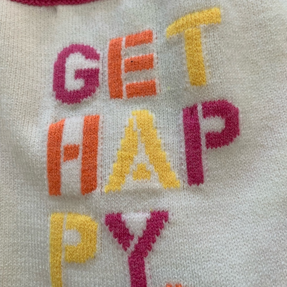 Colorful 'Get Happy' Sweater. Size L. $62